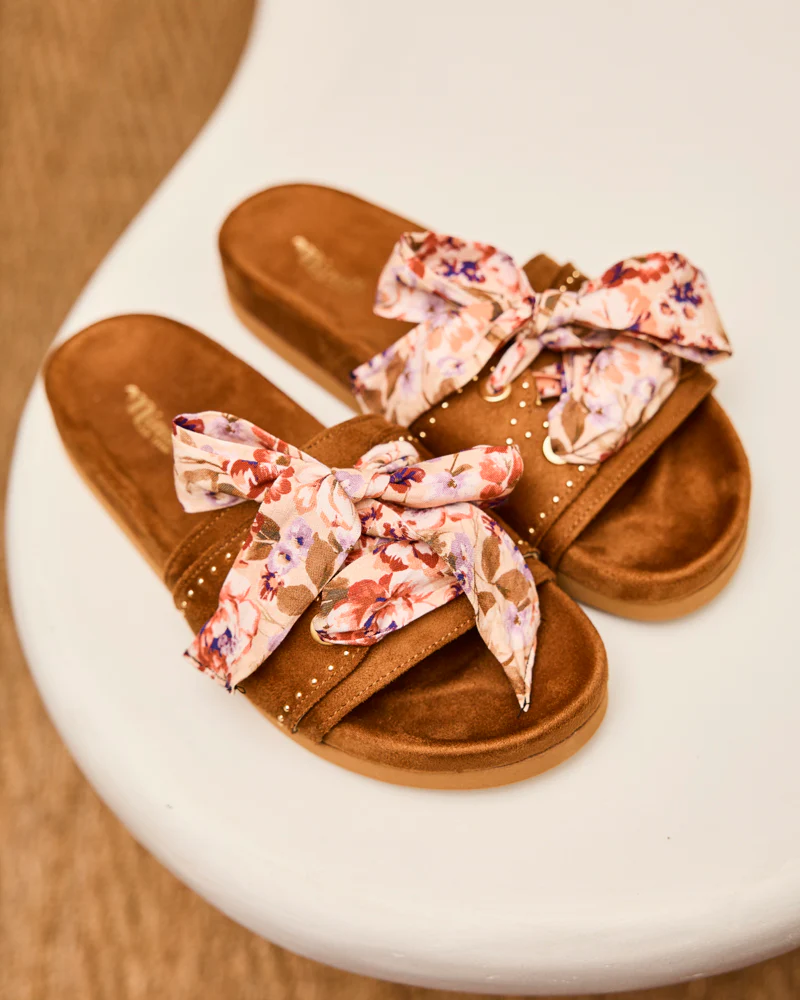 Rubans Fleuris Beige Rouge - Image 3